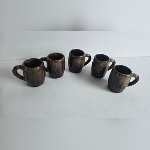 Ceramic Brown Beer Mug Shot Glass/toothpick holder Japan